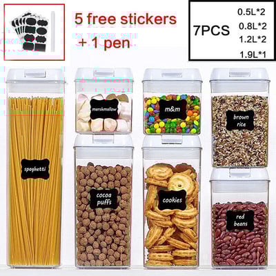 Пластмасов херметичен резервоар, устойчива на влага и насекоми, бутилка за съхранение, контейнер за съхранение на храна, кухненски хладилник, буркан за съхранение