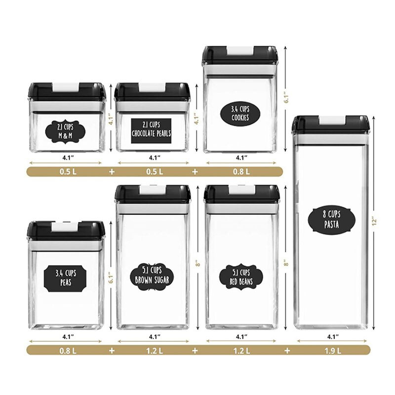 Пластмасов херметичен резервоар, устойчива на влага и насекоми, бутилка за съхранение, контейнер за съхранение на храна, кухненски хладилник, буркан за съхранение