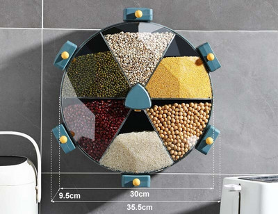 Решетка Стенен диспенсер за съхранение на зърно Органайзери за кухненски аксесоари Домашно съхранение на храна Кухненски контейнер за съхранение