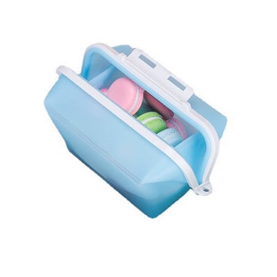 Szilikon frissentartó tasak Élelmiszer Frissen tartó doboz Hűtőszekrény Tárolás Lezárt frissentartó táska Mikrohullámú sütőben fűthető