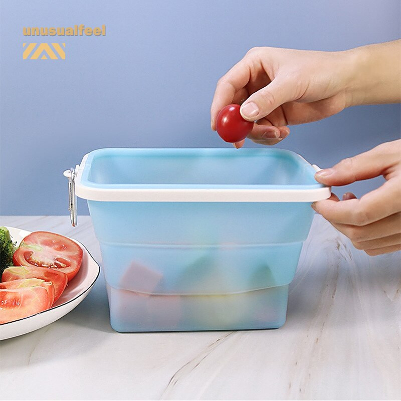 Szilikon frissentartó tasak Élelmiszer Frissen tartó doboz Hűtőszekrény Tárolás Lezárt frissentartó táska Mikrohullámú sütőben fűthető