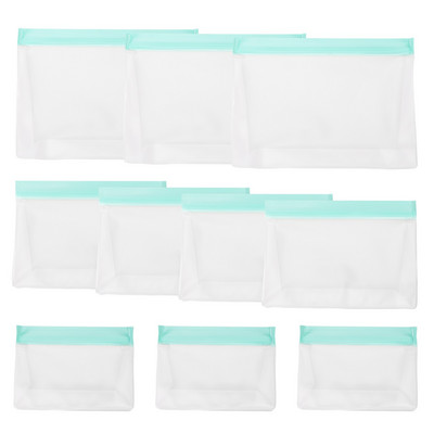 10 / 12 vnt PEVA maisto silikono maišelis Daugkartinis šaldiklio stovimas maišelis Silikoninis laikymo maišelis nepralaidus viršutinis virtuvės organizatorius be BPA