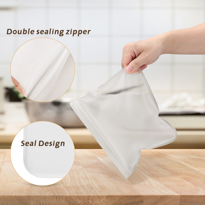 10 / 12 vnt PEVA maisto silikono maišelis Daugkartinis šaldiklio stovimas maišelis Silikoninis laikymo maišelis nepralaidus viršutinis virtuvės organizatorius be BPA