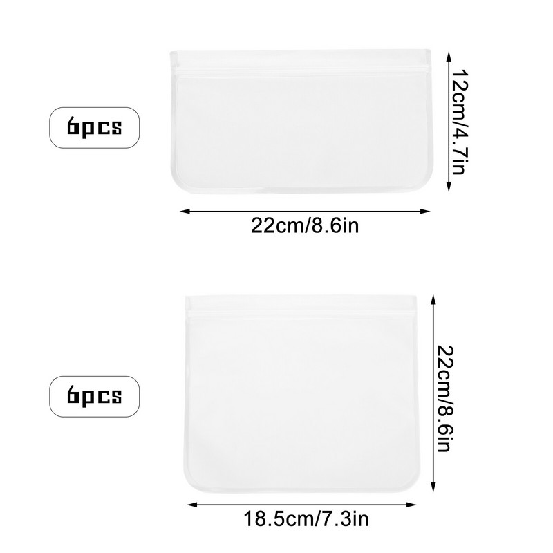 10 / 12 vnt PEVA maisto silikono maišelis Daugkartinis šaldiklio stovimas maišelis Silikoninis laikymo maišelis nepralaidus viršutinis virtuvės organizatorius be BPA