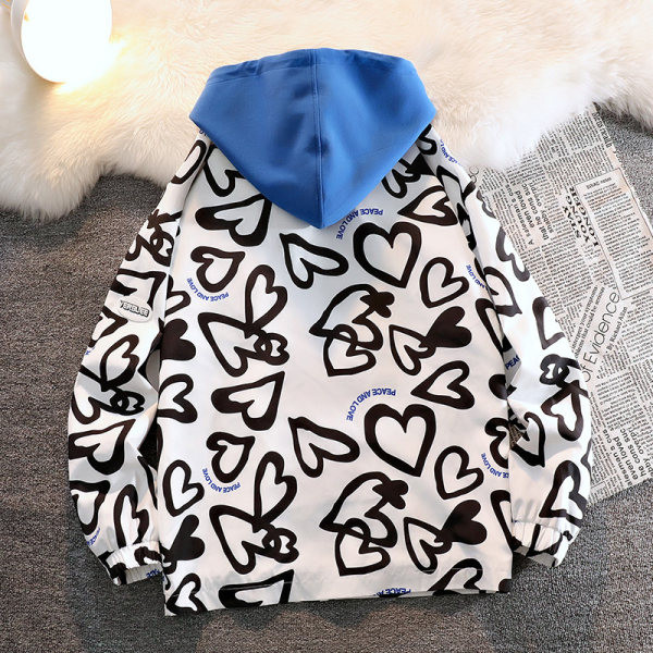 Jachetă pentru bărbați cu imprimeu inimă de toamnă