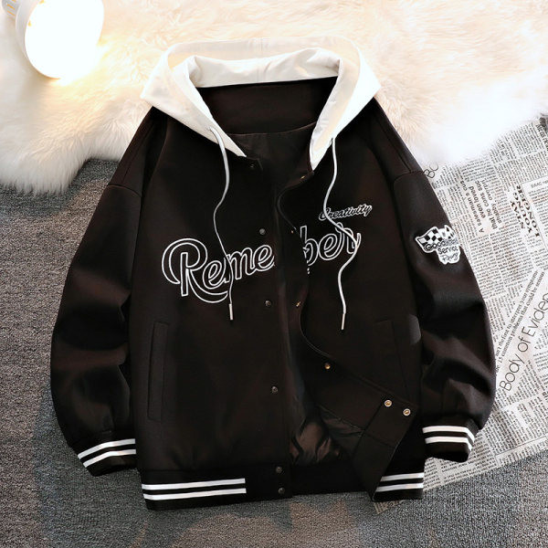 Muška baseball jakna s kapuljačom i izvezenim natpisom