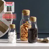Бутилка в японски стил Буркан Прозрачна стъклена запечатана бутилка Кухня Кафе Ароматизиран чай Паста Ядки Бонбони Съхранение на топки Бутилка за съхранение на мляко
