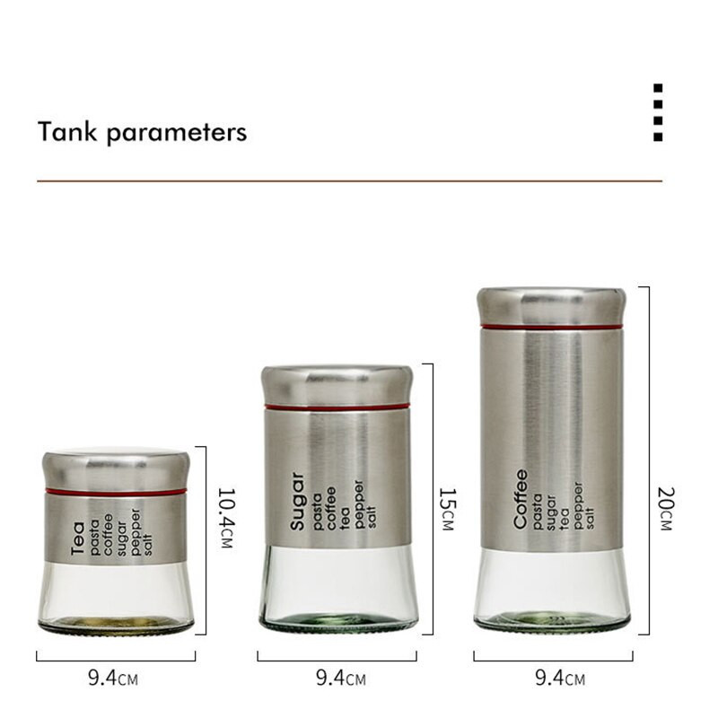 Stakleni spremnik za pohranu Zrna kave Zatvorena staklenka Posude za pohranu hrane Čaj Grickalice Zatvorena kutija Organizator za žitarice Kuhinjske vakuumske staklenke