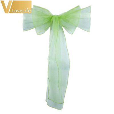 50 vnt. Aukštos kokybės organzos kėdės juostos lankelis banketų vestuvių vakarėliui Kalėdų dekoravimui permatomo organzos audinio tiekimas 18 cm * 275 cm