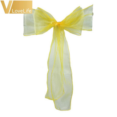 50 vnt. Aukštos kokybės organzos kėdės juostos lankelis banketų vestuvių vakarėliui Kalėdų dekoravimui permatomo organzos audinio tiekimas 18 cm * 275 cm