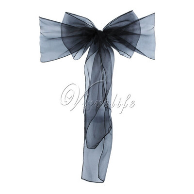 50 vnt. Aukštos kokybės organzos kėdės juostos lankelis banketų vestuvių vakarėliui Kalėdų dekoravimui permatomo organzos audinio tiekimas 18 cm * 275 cm