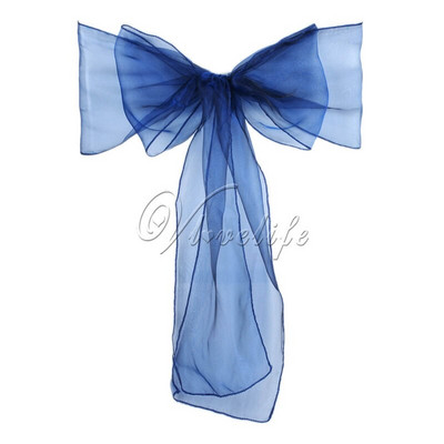 50 vnt. Aukštos kokybės organzos kėdės juostos lankelis banketų vestuvių vakarėliui Kalėdų dekoravimui permatomo organzos audinio tiekimas 18 cm * 275 cm