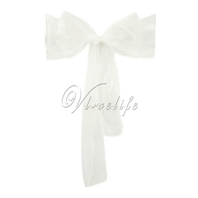 100 vnt. Kėdės varčios Organza kėdės lankai Vestuvių vakarėlio reikmenys Kalėdų Valentino dienos dekoras Permatomas organzos audinys kėdės apdaila