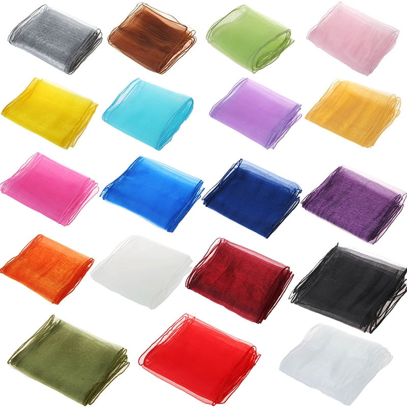 100 vnt. Kėdės varčios Organza kėdės lankai Vestuvių vakarėlio reikmenys Kalėdų Valentino dienos dekoras Permatomas organzos audinys kėdės apdaila