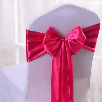 25 τμχ Ροζ χρυσό Σατέν καρέκλα Φιόγκοι Καρέκλα γάμου Κορδέλα Πεταλούδες Διακόσμηση για πάρτι Διακόσμηση δεξιώσεων ξενοδοχείου