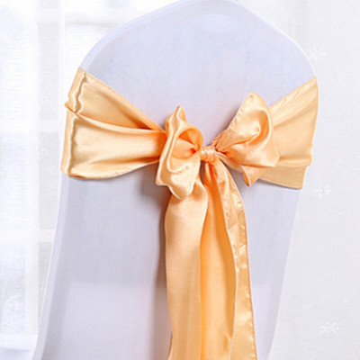 25 vnt rožinio aukso satino kėdžių lankeliai Vestuvių kėdės juostelė drugelių kaklaraiščiai vakarėlio renginiui viešbučio banketų dekoravimui