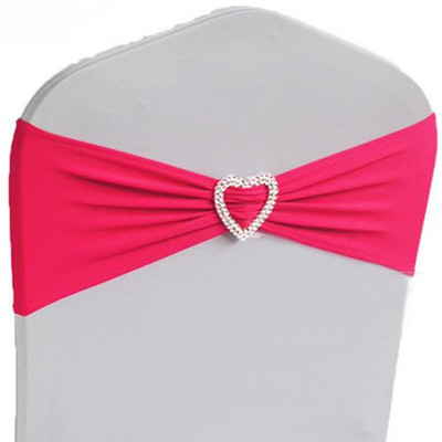 10 vnt. 50 vnt. Lycra tamprios kėdės juostos lankelis su širdine sagtimi elastinga elastano vestuvinė kėdės juosta.