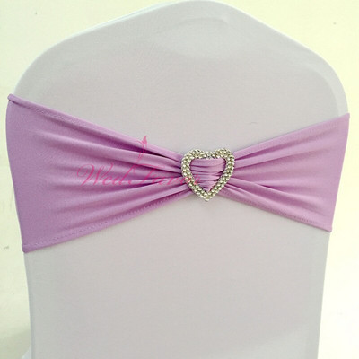 10 vnt. 50 vnt. Lycra tamprios kėdės juostos lankelis su širdine sagtimi elastinga elastano vestuvinė kėdės juosta.