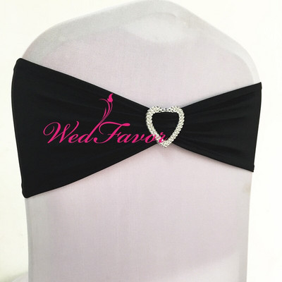 10 vnt. 50 vnt. Lycra tamprios kėdės juostos lankelis su širdine sagtimi elastinga elastano vestuvinė kėdės juosta.