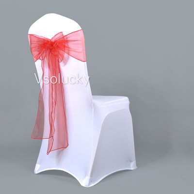 25 vnt./stal. Permatomos organzos kėdžių varčios lankas. Vestuvių vakarėlis Kalėdų gimtadienio dušo dekoravimas