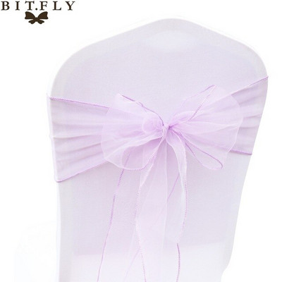 50 vnt. permatomo audinio organza aukštos kokybės kėdžių varčios lankas vestuvinės kėdės mazgas vestuvių vakarėlio renginio banketui