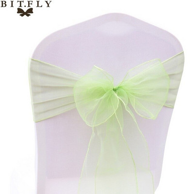 50 vnt. permatomo audinio organza aukštos kokybės kėdžių varčios lankas vestuvinės kėdės mazgas vestuvių vakarėlio renginio banketui