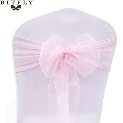 50 vnt. permatomo audinio organza aukštos kokybės kėdžių varčios lankas vestuvinės kėdės mazgas vestuvių vakarėlio renginio banketui
