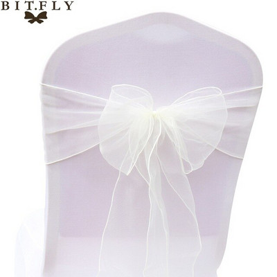 50 vnt. permatomo audinio organza aukštos kokybės kėdžių varčios lankas vestuvinės kėdės mazgas vestuvių vakarėlio renginio banketui