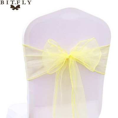 50 vnt. permatomo audinio organza aukštos kokybės kėdžių varčios lankas vestuvinės kėdės mazgas vestuvių vakarėlio renginio banketui