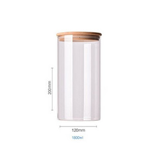 Kuhinjski spremnik za hranu prekriven bambusom Organizator s visokim sadržajem borosilikata Zatvorena staklena boca Spremnik Kutije za pohranu raznih žitarica