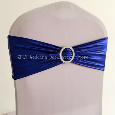 10 tk või 50 tk Metallic Gold Silver Stretch Spandex Tool Sash Band Lycra Pulmatooli kikilips hotelli banketi kaunistamiseks
