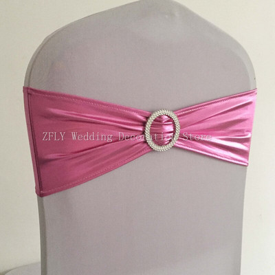 10 tk või 50 tk Metallic Gold Silver Stretch Spandex Tool Sash Band Lycra Pulmatooli kikilips hotelli banketi kaunistamiseks
