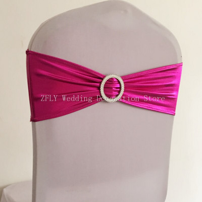 10 tk või 50 tk Metallic Gold Silver Stretch Spandex Tool Sash Band Lycra Pulmatooli kikilips hotelli banketi kaunistamiseks