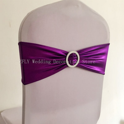10 tk või 50 tk Metallic Gold Silver Stretch Spandex Tool Sash Band Lycra Pulmatooli kikilips hotelli banketi kaunistamiseks