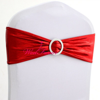 10 tk või 50 tk Metallic Gold Silver Stretch Spandex Tool Sash Band Lycra Pulmatooli kikilips hotelli banketi kaunistamiseks