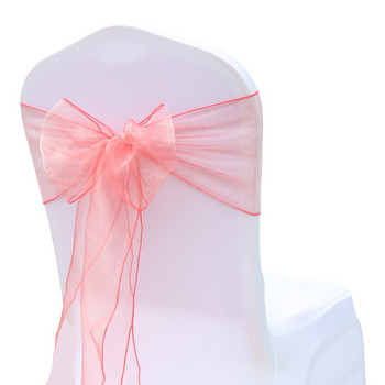 100τμχ Organza Chair Sashes Φιόγκοι καρέκλας Στολισμός γάμου για κάλυμμα καρέκλας πάρτι Διακοσμήσεις δεξιώσεων 18cm x 275cm Καρέκλα