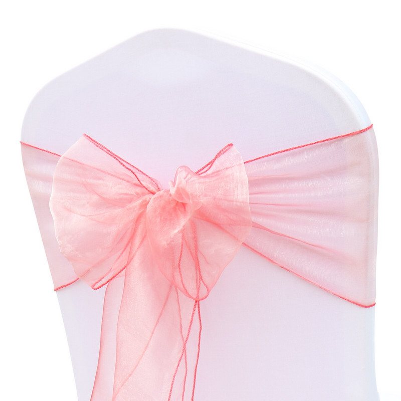 100 bucăți organza pentru scaune funde pentru scaune decorațiuni de nuntă pentru husă de scaun pentru petreceri, evenimente, decoruri pentru banchet, 18 cm x 275 cm.
