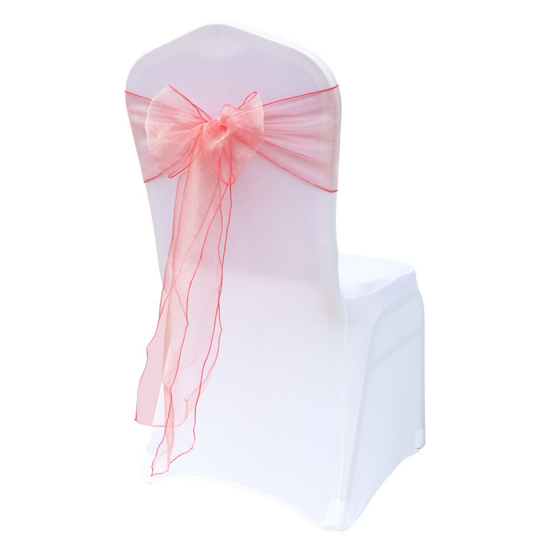 100 bucăți organza pentru scaune funde pentru scaune decorațiuni de nuntă pentru husă de scaun pentru petreceri, evenimente, decoruri pentru banchet, 18 cm x 275 cm.