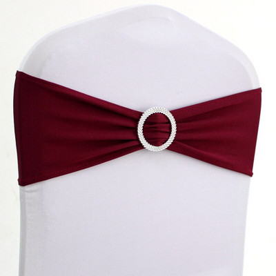 10kom 50kom rastezljiva traka za stolicu od spandex likre s okruglom kopčom Elastična leptir mašna za vjenčanu stolicu