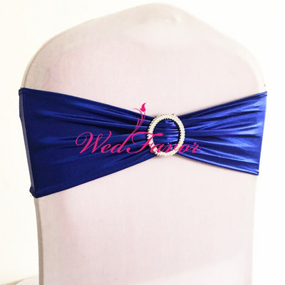 10 buc/50 buc lycra auriu metalic argintiu spandex bandă cu arc pentru scaun cu cataramă rotundă pentru banchet, eveniment, cravată pentru scaun de nuntă