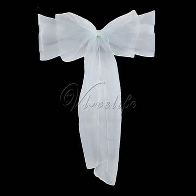 50 ks organzových mašličiek na stoličky na obálku, banket, svadbu, oslavu, vianočnú dekoráciu, priehľadnú organzovú látku, 18 cm * 275 cm