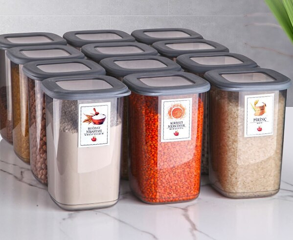 6 buc. 12 buc. containere de bucatarie cutie de condimente organizator borcane de depozitare pentru cereale borcane pentru borcane de plastic transparent in vrac cu capac