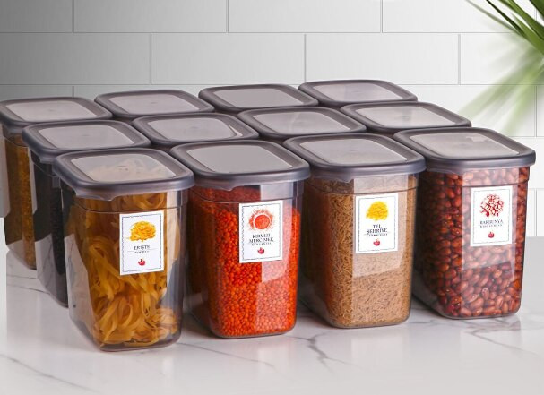 6 buc. 12 buc. containere de bucatarie cutie de condimente organizator borcane de depozitare pentru cereale borcane pentru borcane de plastic transparent in vrac cu capac