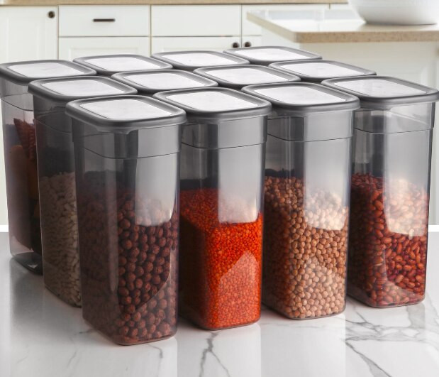 6 buc. 12 buc. containere de bucatarie cutie de condimente organizator borcane de depozitare pentru cereale borcane pentru borcane de plastic transparent in vrac cu capac