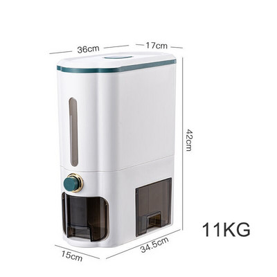 Kuhinjski spremnik od 11 kg, zatvorena kutija za pohranu rižinih zrna u nano bačvi otpornoj na vlagu, kutija za pohranu hrane, tip pritiska jednim ključem