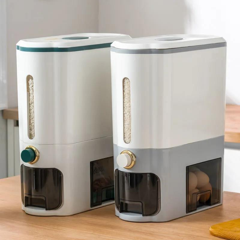 Kuhinjski spremnik od 11 kg, zatvorena kutija za pohranu rižinih zrna u nano bačvi otpornoj na vlagu, kutija za pohranu hrane, tip pritiska jednim ključem