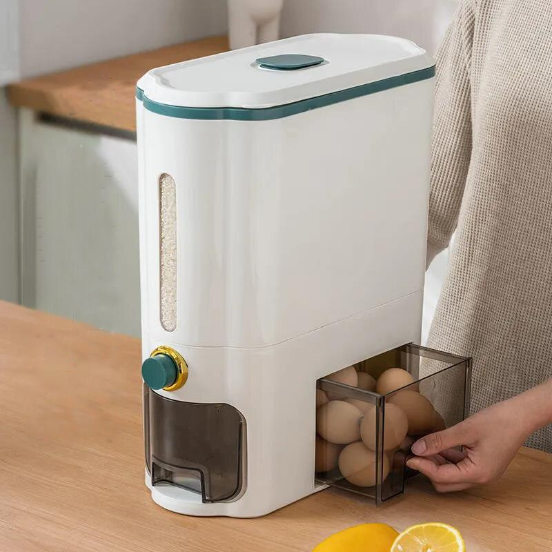 Kuhinjski spremnik od 11 kg, zatvorena kutija za pohranu rižinih zrna u nano bačvi otpornoj na vlagu, kutija za pohranu hrane, tip pritiska jednim ključem