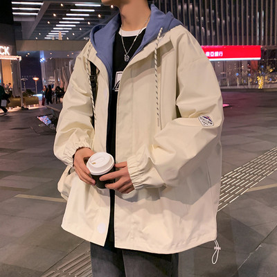 Jachetă bărbați cu glugă de primăvară-toamnă