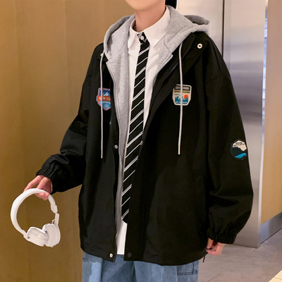 Jachetă bărbați cu glugă de primăvară-toamnă