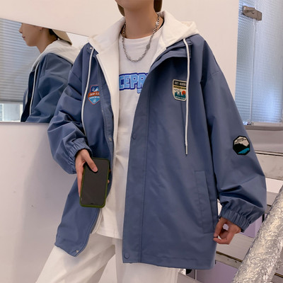 Jachetă bărbați cu glugă de primăvară-toamnă